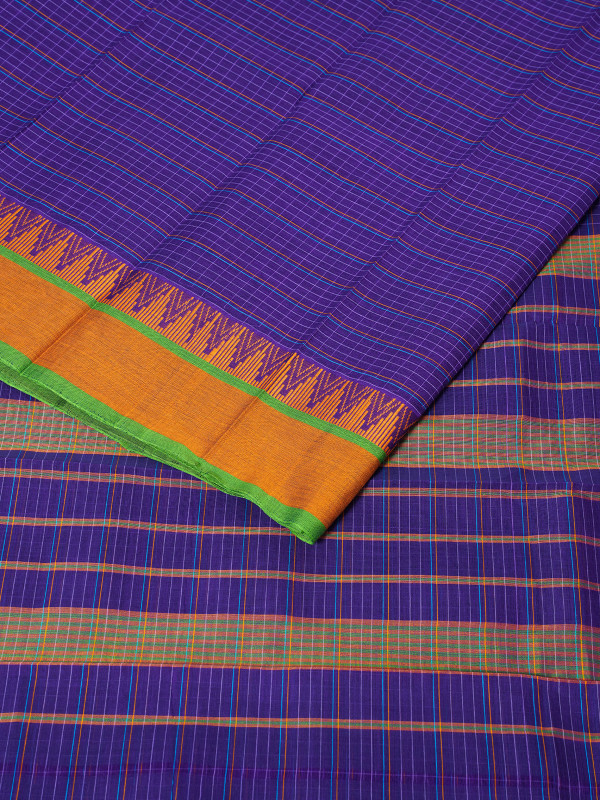 Handloom Blue Cotton Narayanpet Saree