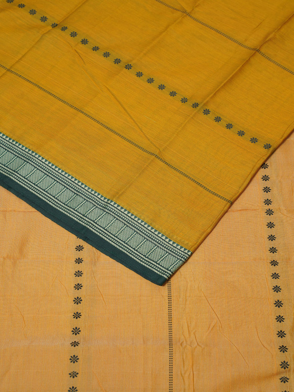 Mustard Yellow Pure handloom Narayanpet Cotton Saree