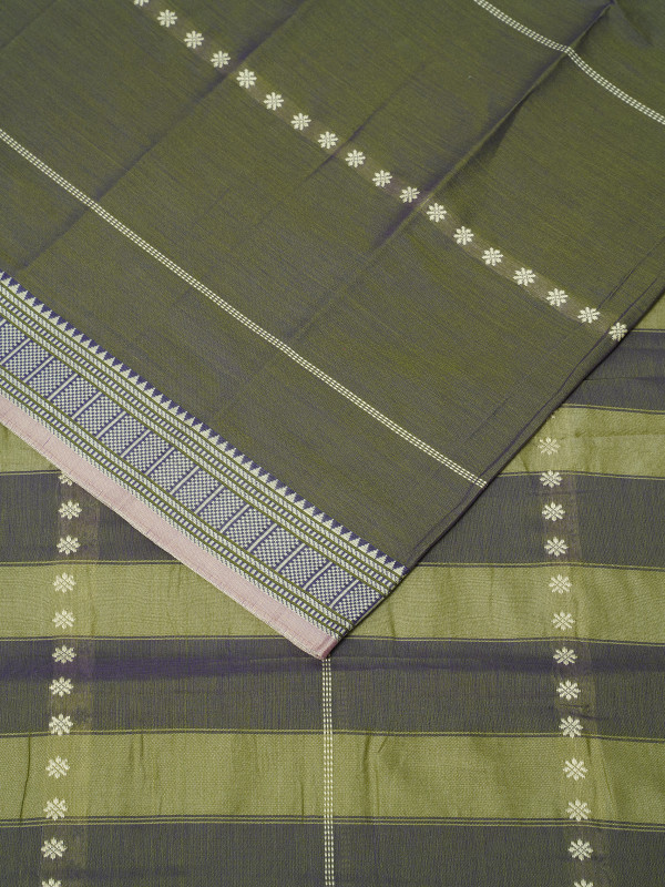 Mehendi Green Handloom Narayanpet Cotton Saree