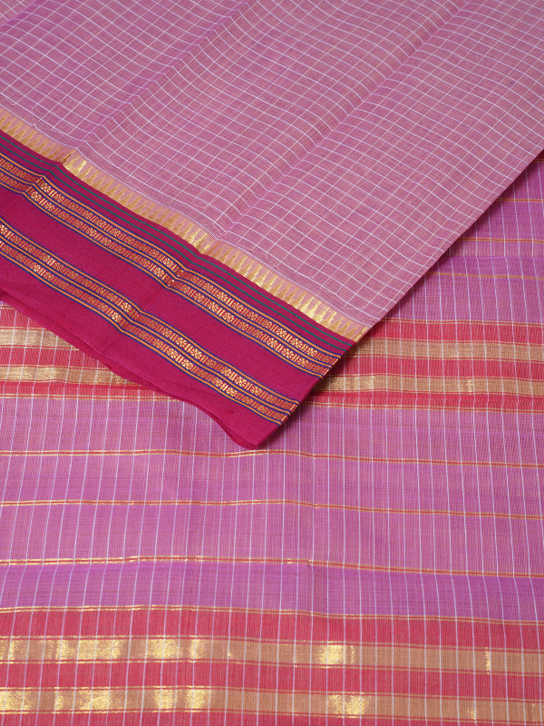 Light Pink Traditonal Handloom Cotton Saree