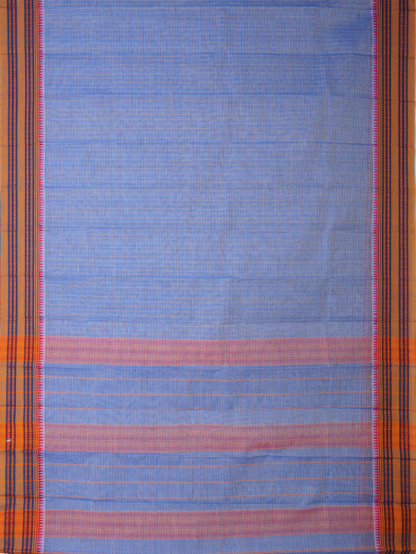Light Blue Handloom Cotton Narayanpet Saree